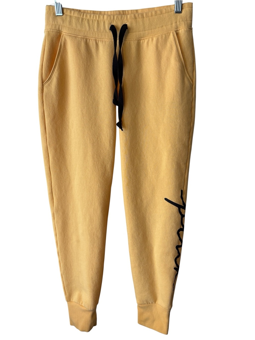 Pink - Women’s Yellow Jogger Sweatpants with Black Drawstring